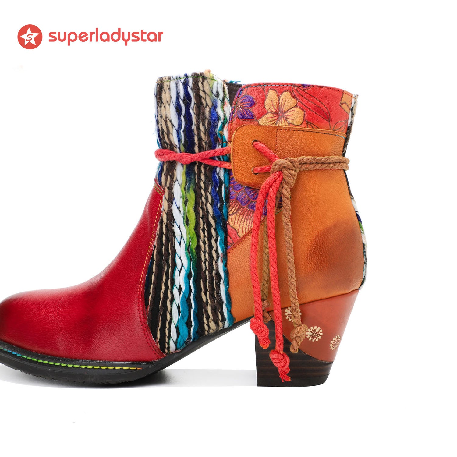 Botas de tornozelo quentes confortáveis feitas à mão
