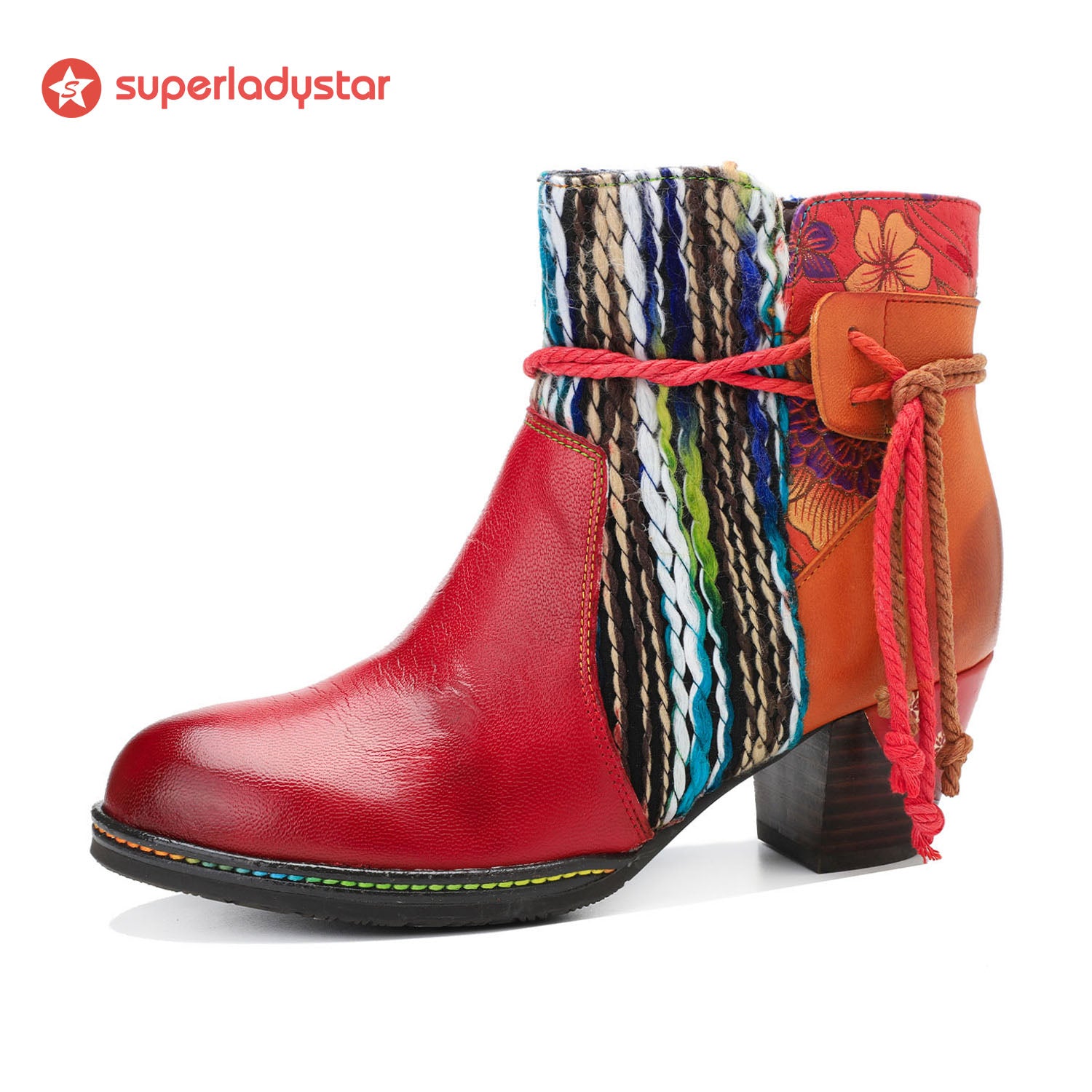 Botas de tornozelo quentes confortáveis feitas à mão