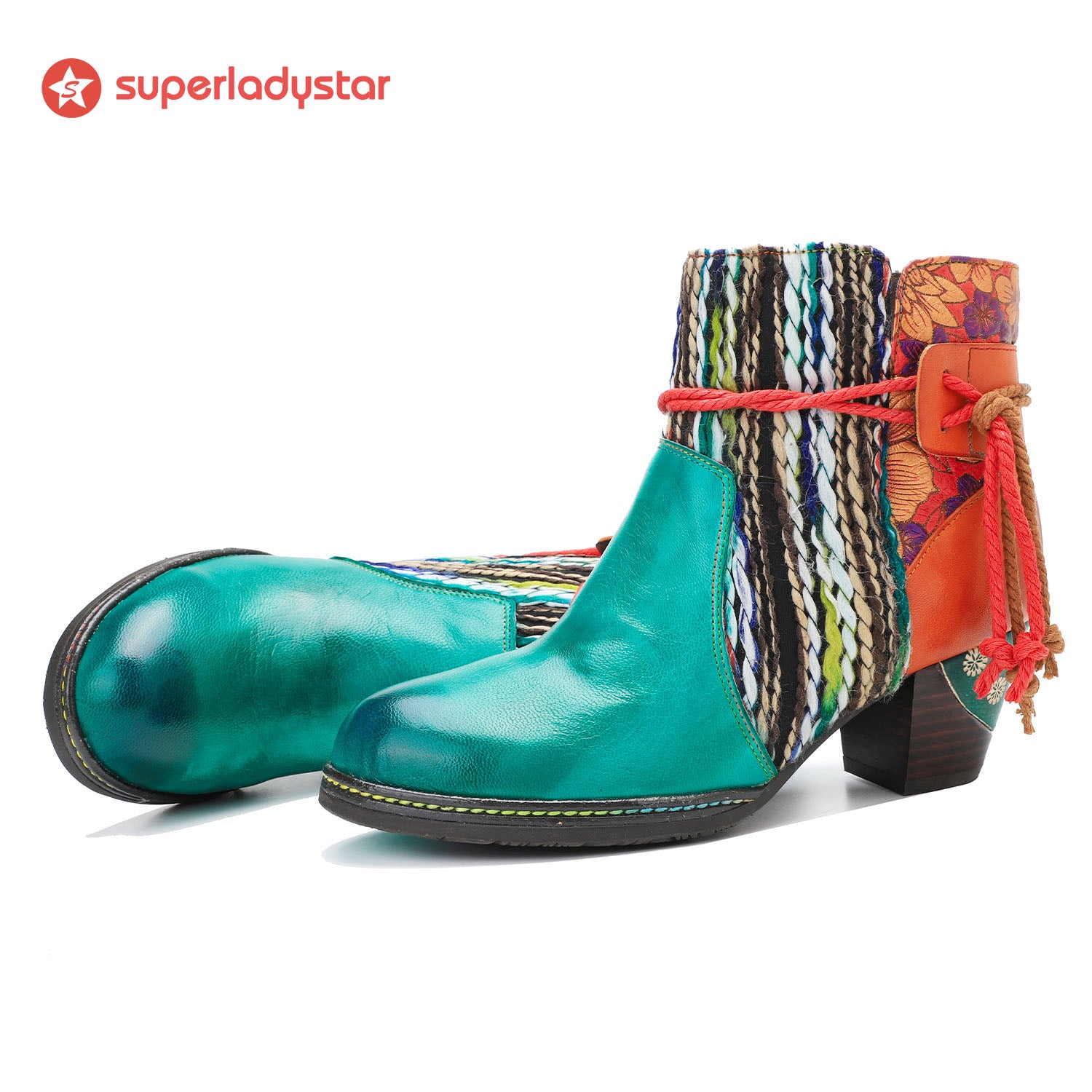 Botas de tornozelo quentes confortáveis feitas à mão
