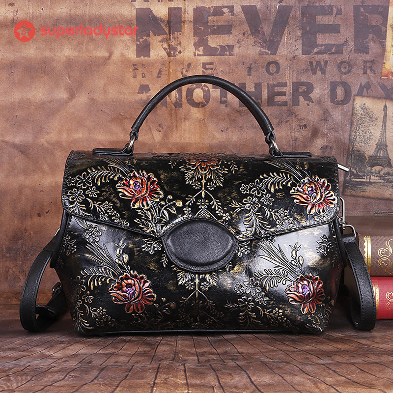 Sac à main à la main en relief vintage