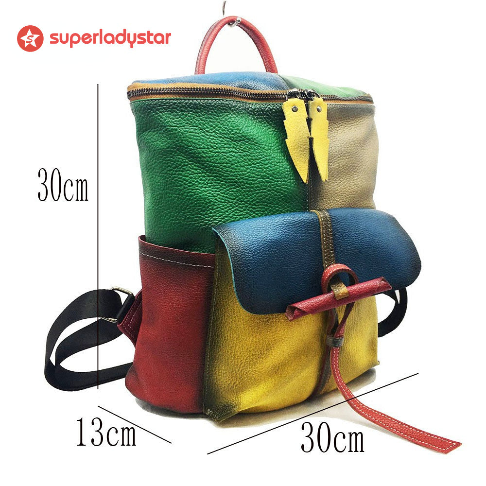 Retro Leather Rubbed Cowhide Bucket Bag