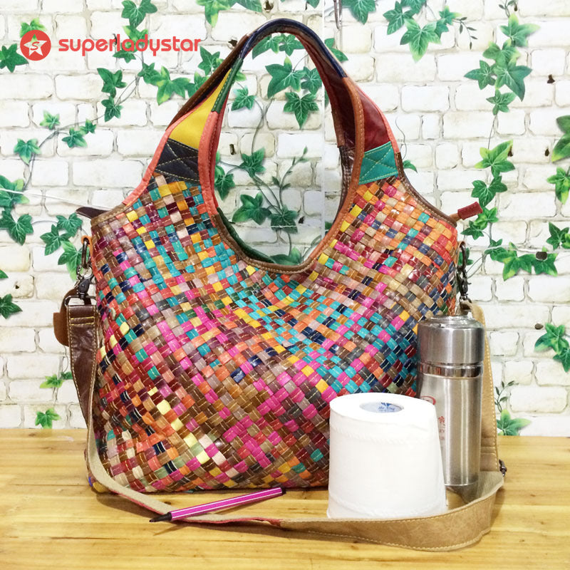 Stylish Handmade Woven Leather Cross Body Bag