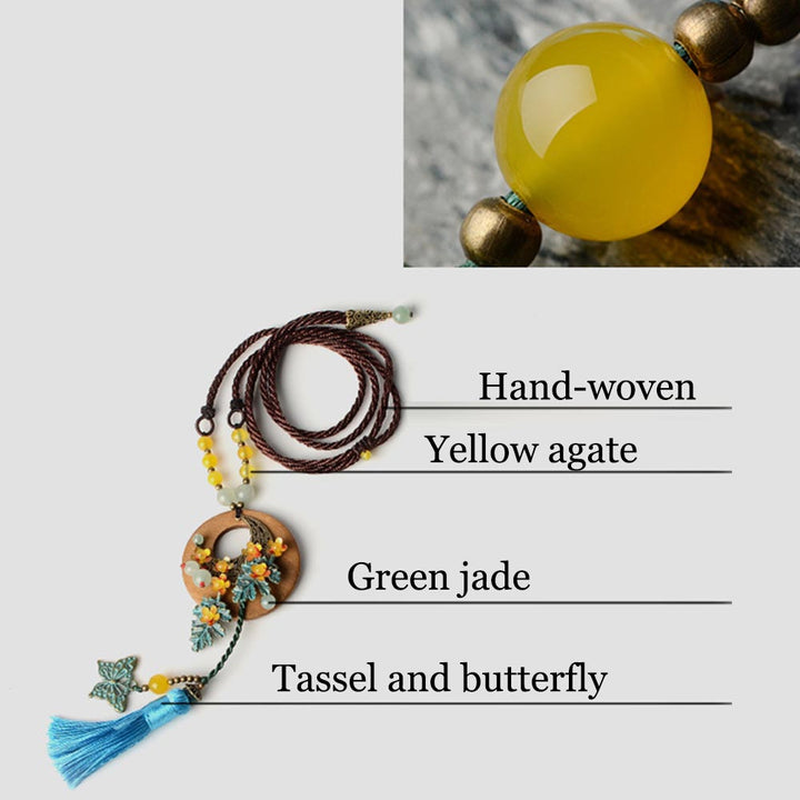 Ethnic Style Agate Tassel Necklace