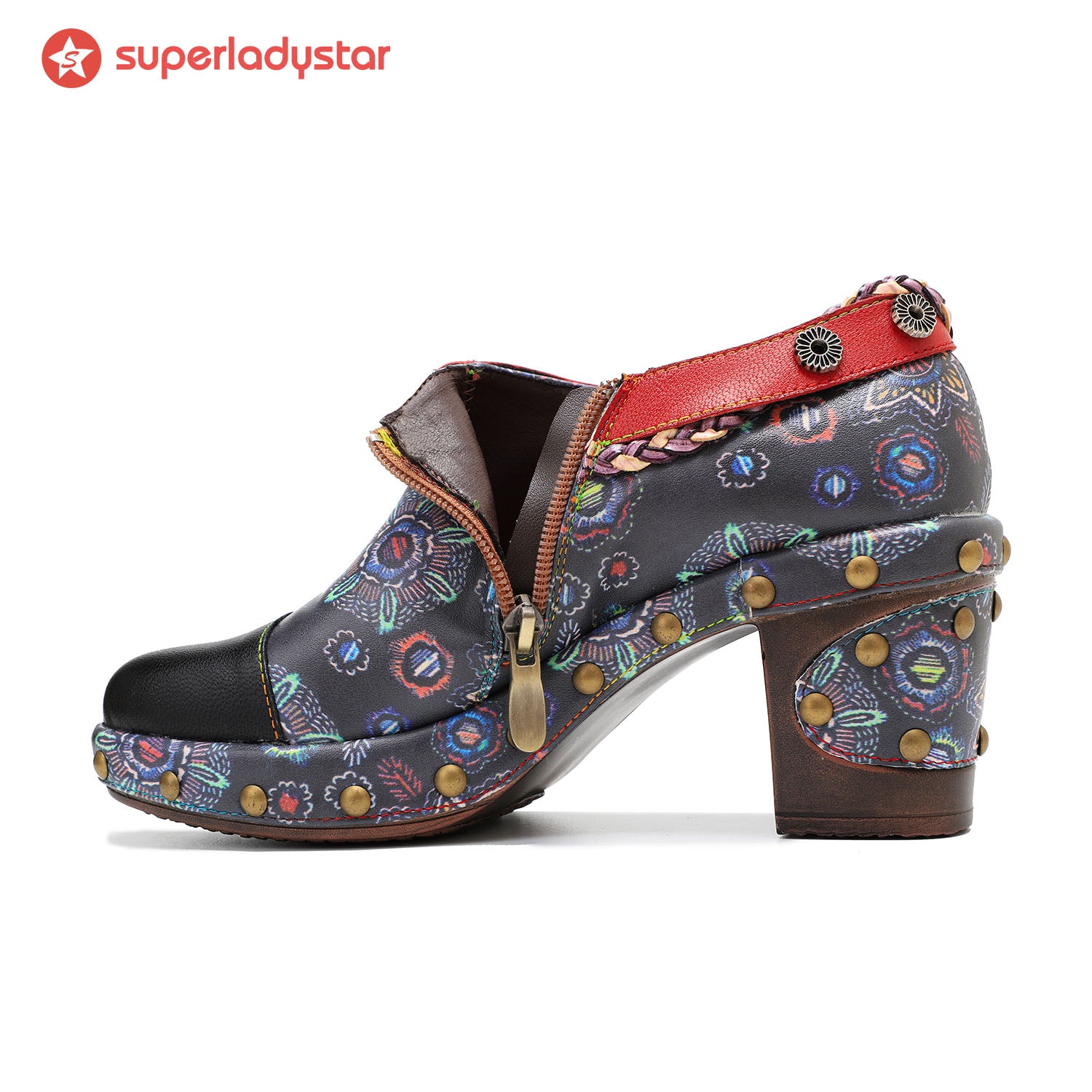 Retro Heavy Industry Style Comfortable Thick Heel Pumps