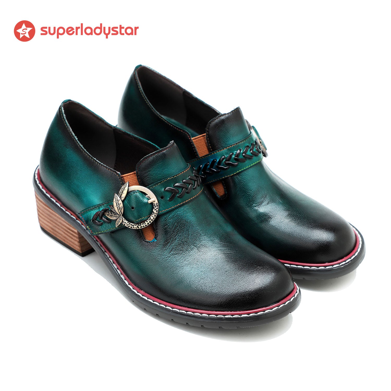 Sapatos vintage de couro feitos à mão