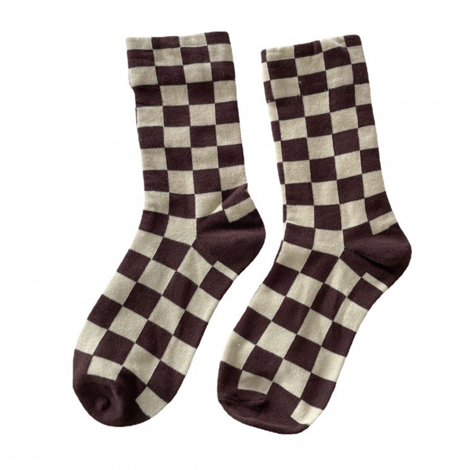 Classic Checkerboard Cotton Socks