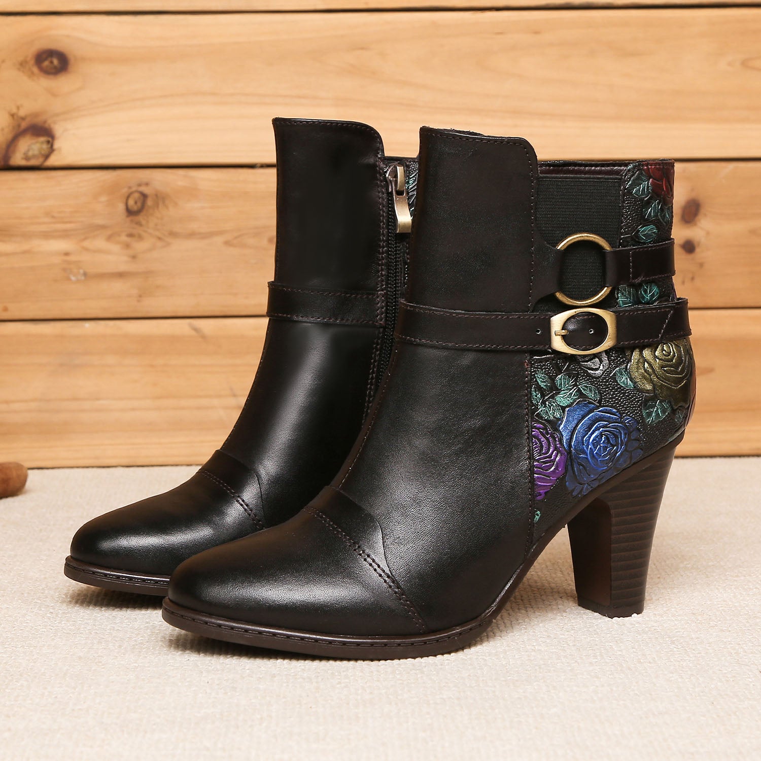Botas de tornozelo ajustáveis feitas à mão feitas à mão