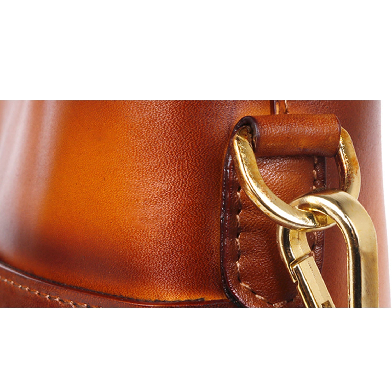 Vintage Embossed Floral Leather Fashion Bucket Bag