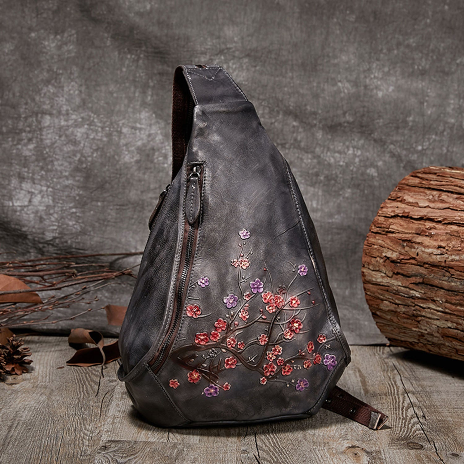 Retro handgefertigte Leder -Crossbody -Tasche