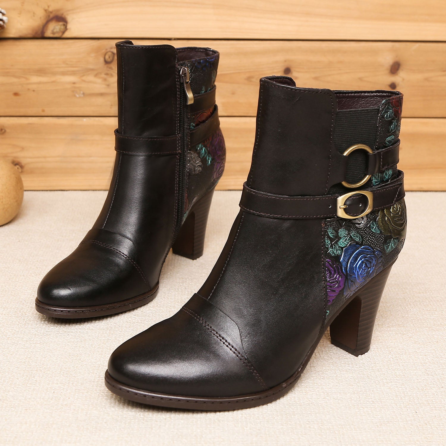 Botas de tornozelo ajustáveis feitas à mão feitas à mão