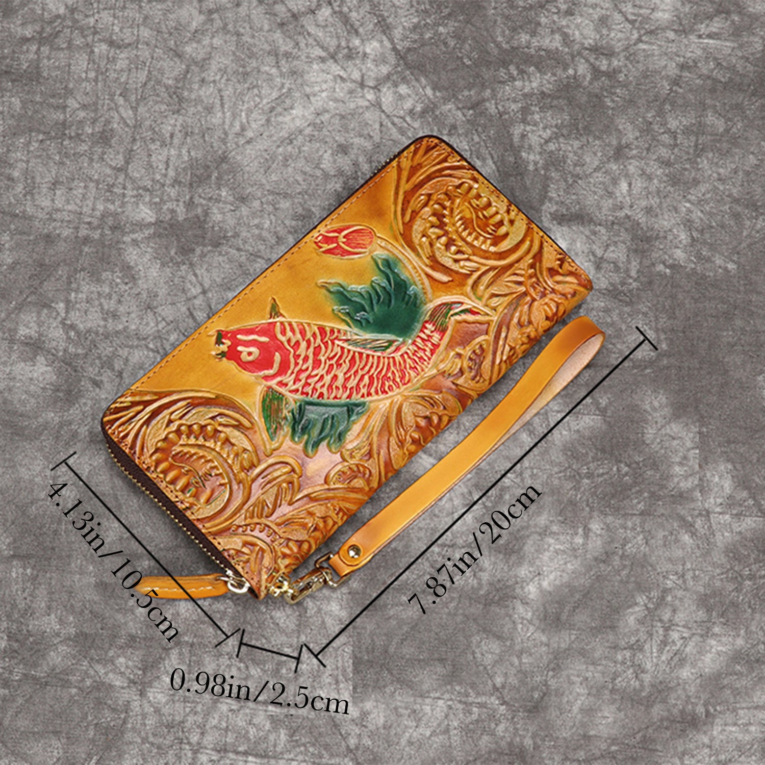 Retro Embossing Handmade Fish Pattern Wallet