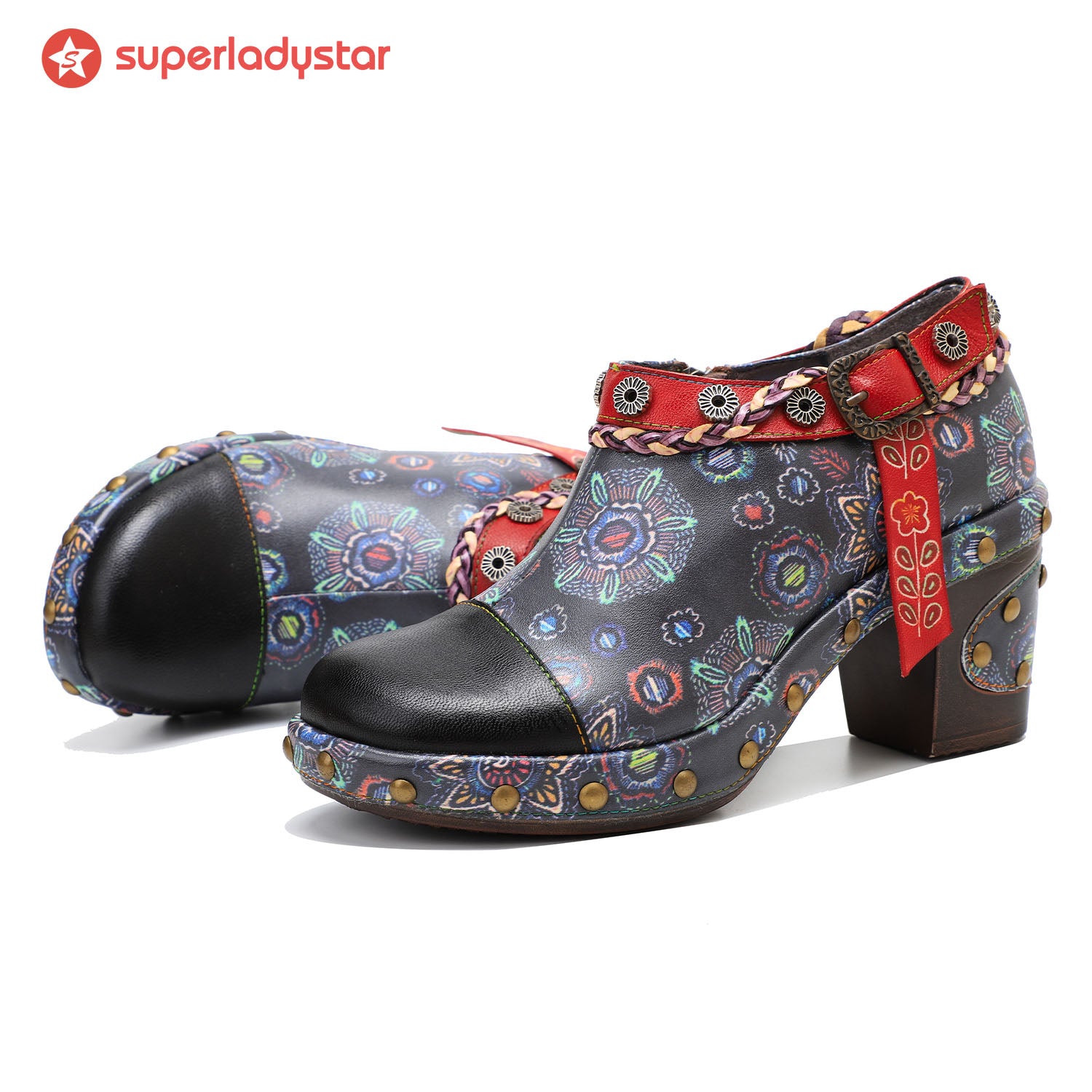 Retro Heavy Industry Style Comfortable Thick Heel Pumps