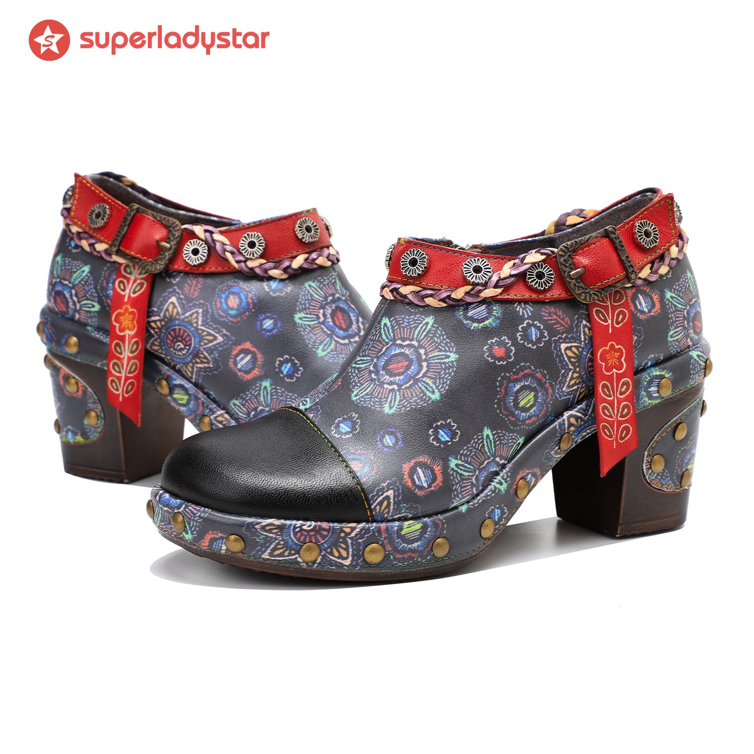 Retro Heavy Industry Style Comfortable Thick Heel Pumps