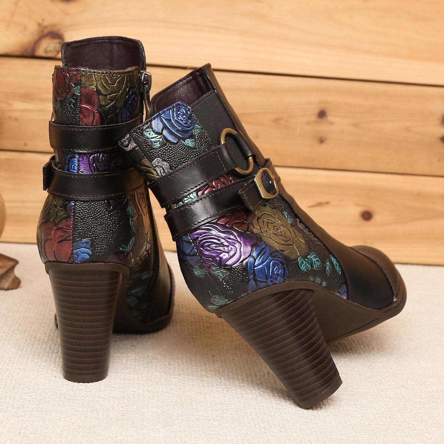 Botas de tornozelo ajustáveis feitas à mão feitas à mão