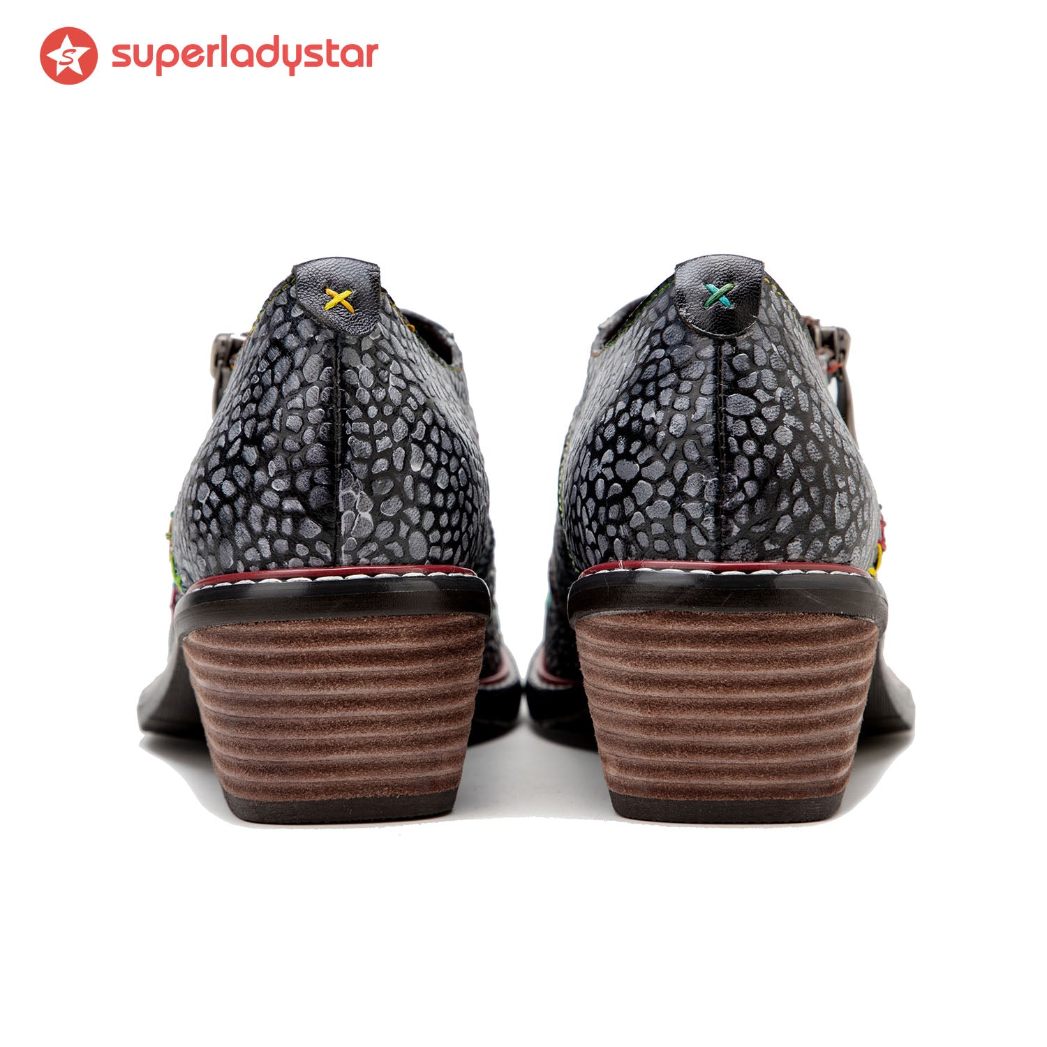 Sapatos planos de moda de couro feitos à mão vintage