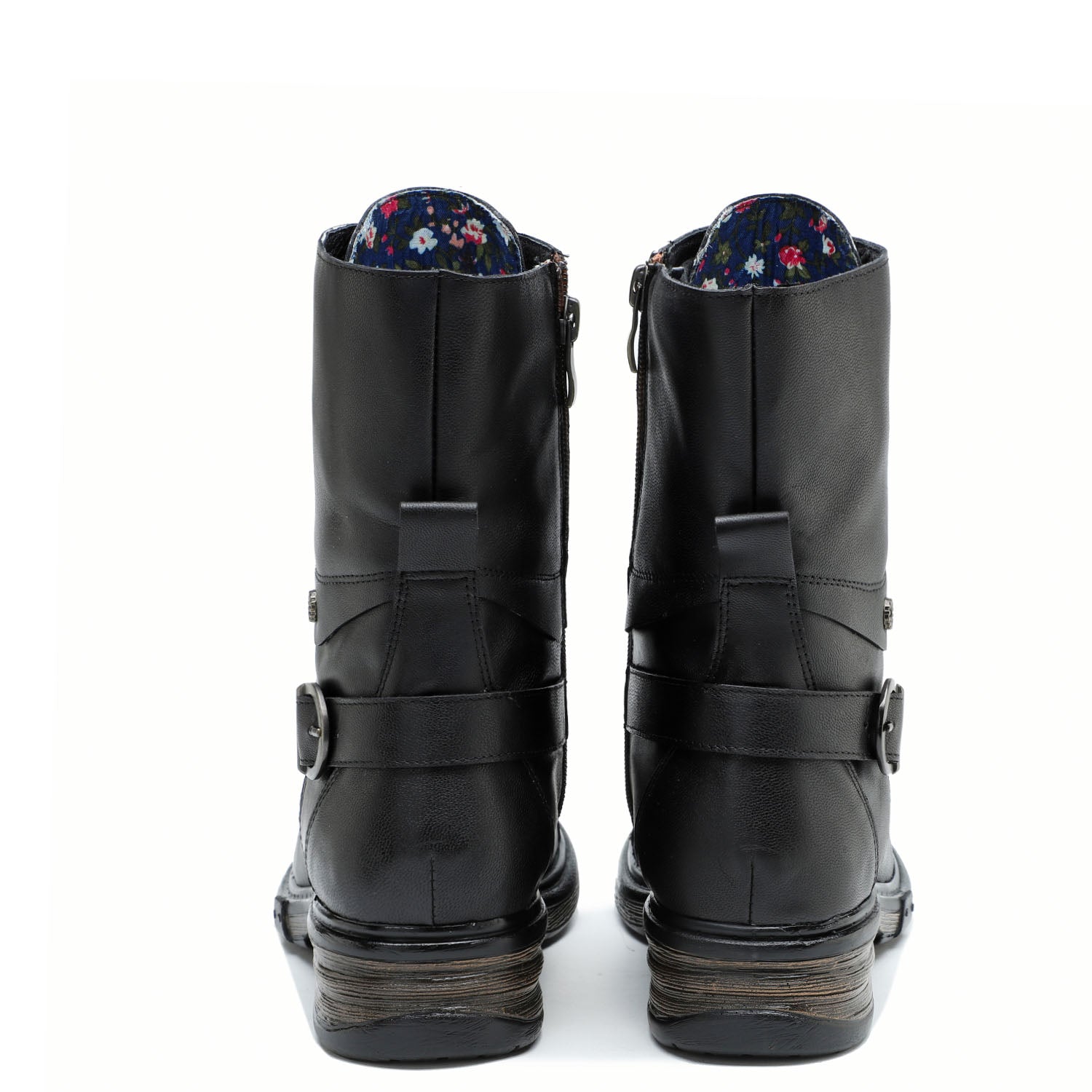 Comfortable Genuine Leather Boots With Laces And Inside Zippers