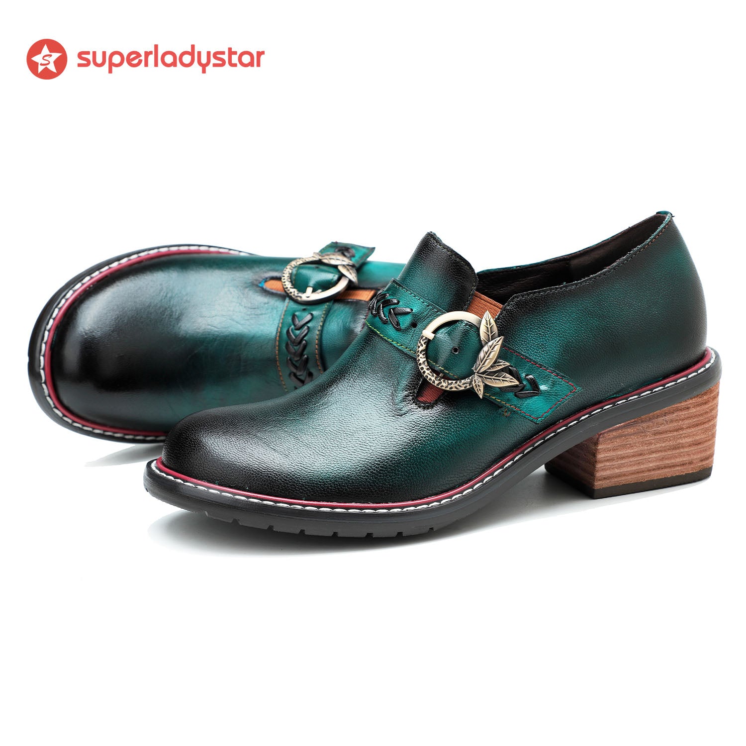 Sapatos vintage de couro feitos à mão