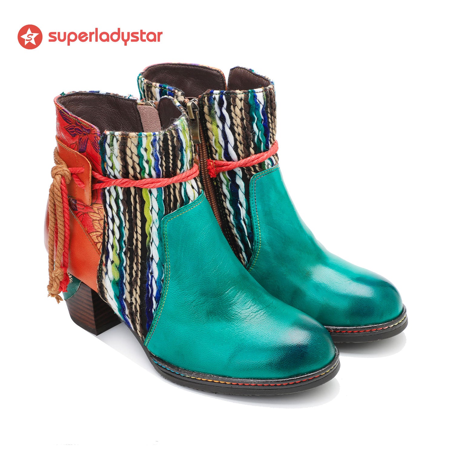 Botas de tornozelo quentes confortáveis feitas à mão