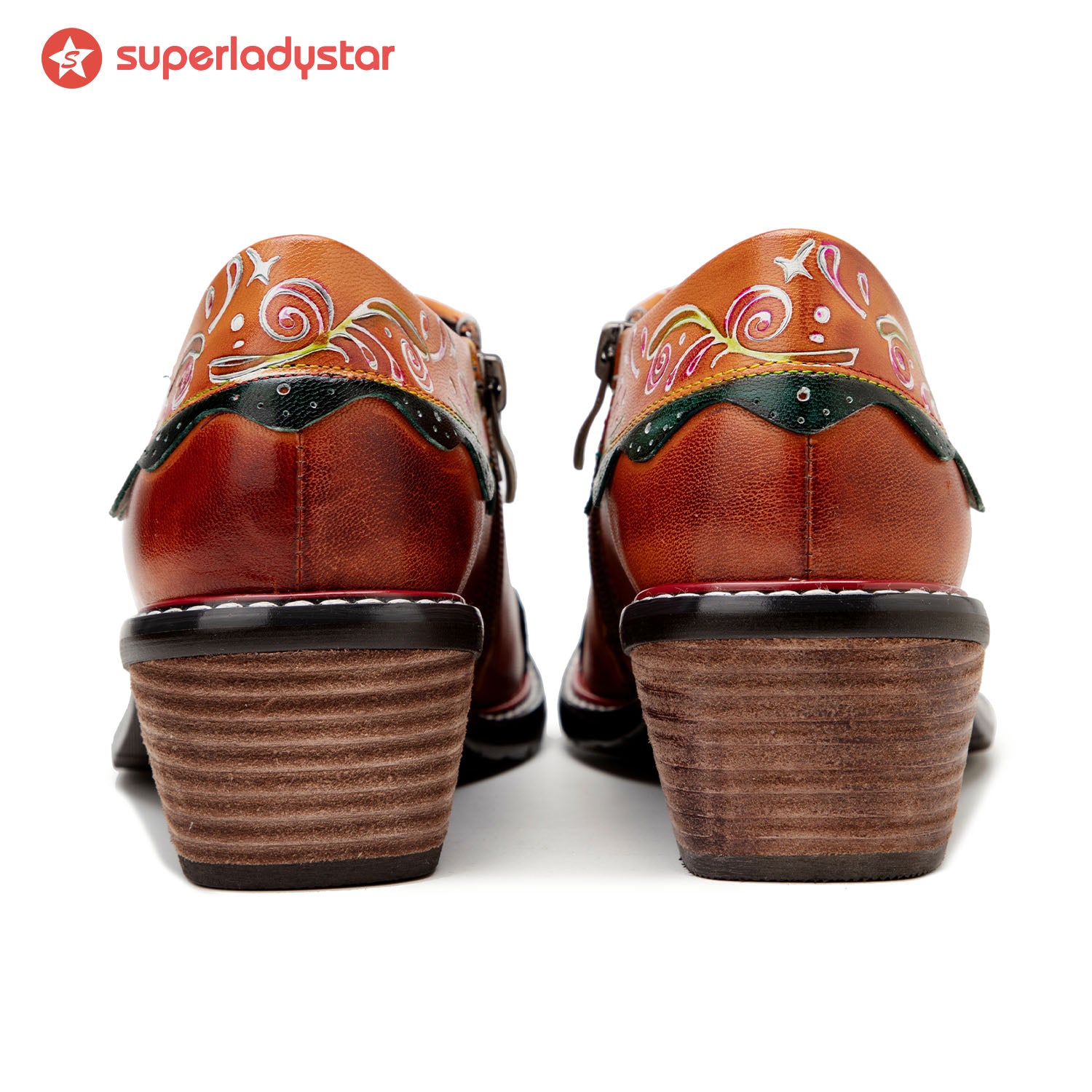 Sapatos planos de moda de couro feitos à mão vintage
