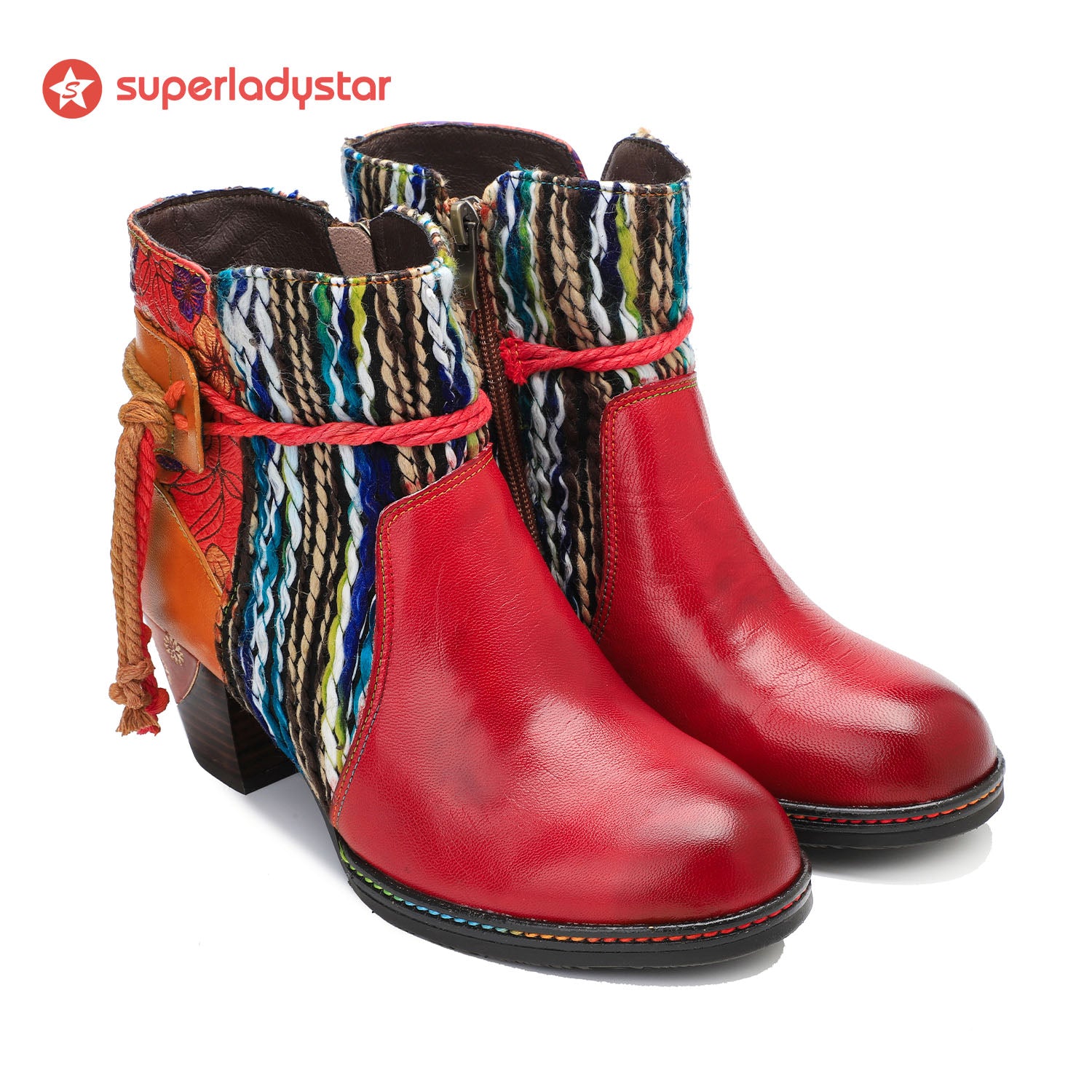 Botas de tornozelo quentes confortáveis feitas à mão
