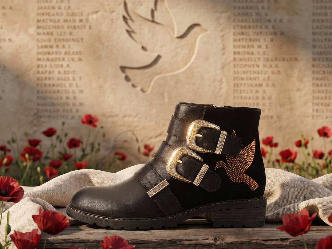 Memorial Day Style: Handmade Leather Boots with Peace Dove Design