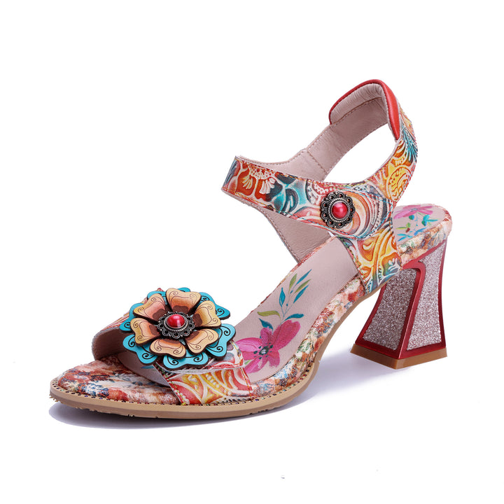 Floral Boho Open-Toe 3D Flower Sandals