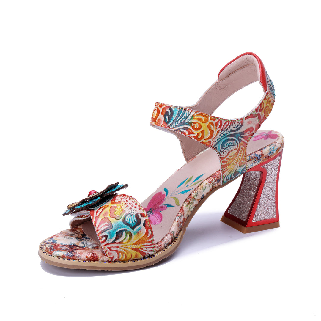Floral Boho Open-Toe 3D Flower Sandals