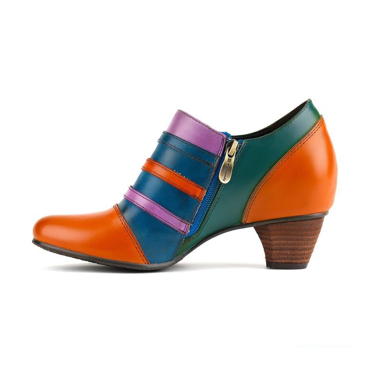 Vintage Colorblock Decorative Buttons Pumps