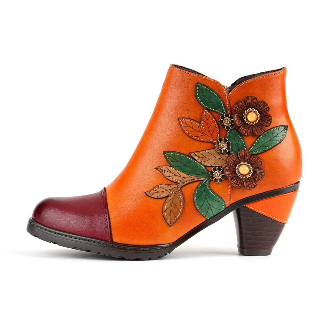 Retro Boho Floral Charm Botkle Boots