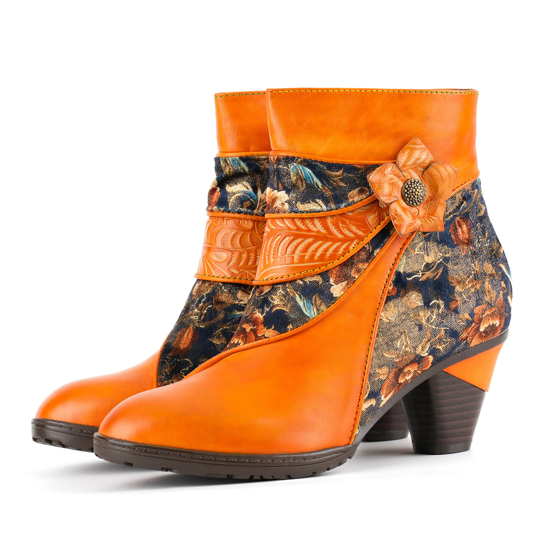 Handmade Nature Bloom Ankle Boots