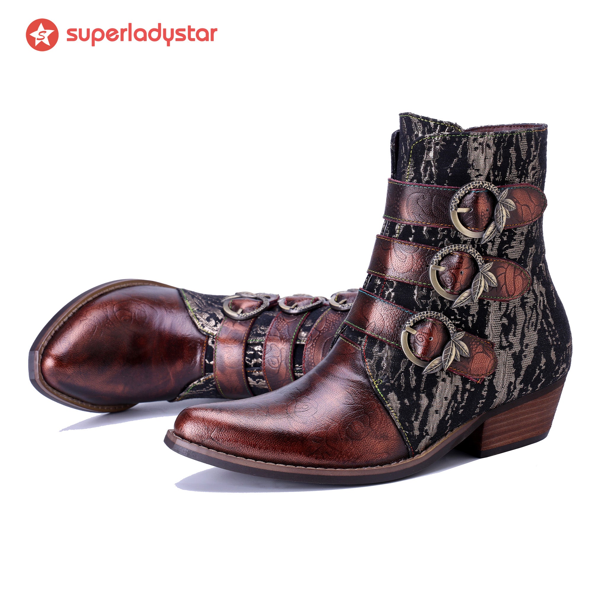 Three-Strap Rebel Ankle Boots