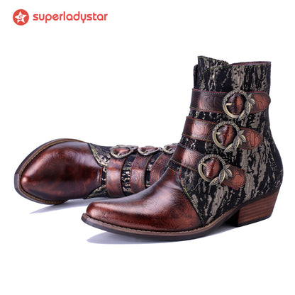 Three-Strap Rebel Ankle Boots
