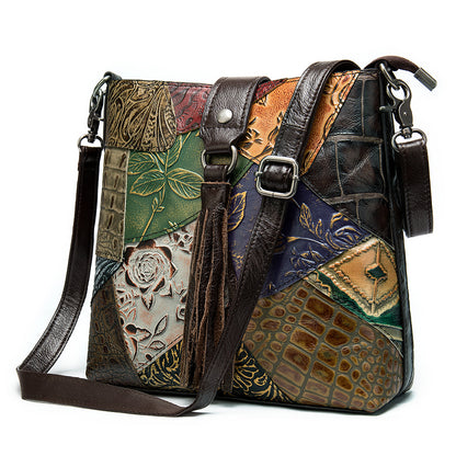 Sac à paquet croisé en relief en relief vintage