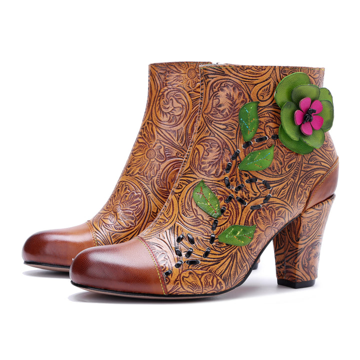 Vintage Garden Ankle Boots