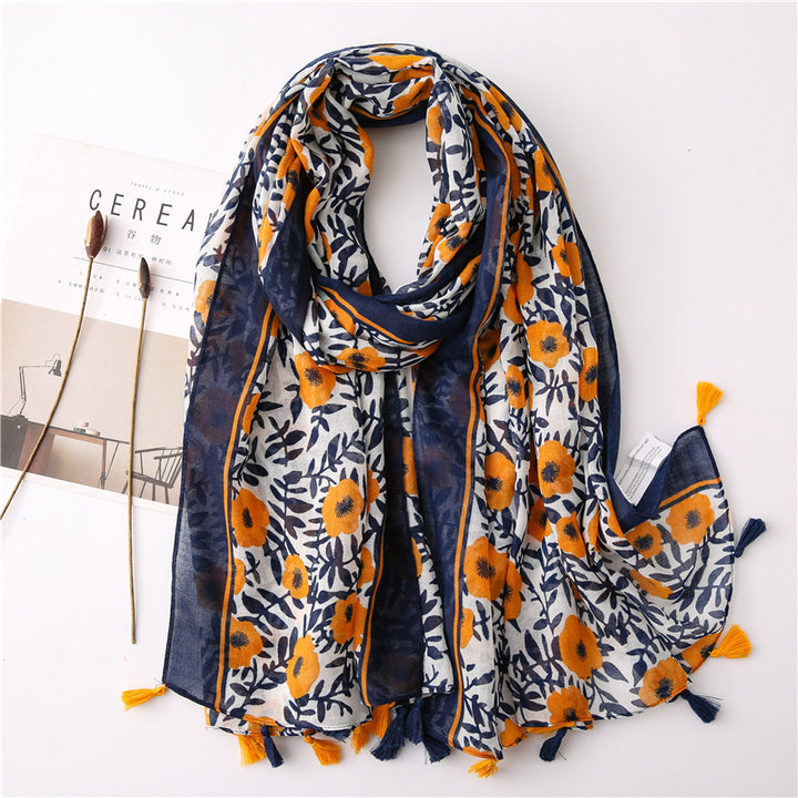 Artsy Bohemian Retro Patchwork Silk Scarf