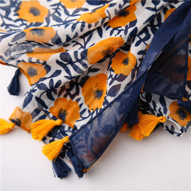 Artsy Bohemian Retro Patchwork Silk Scarf