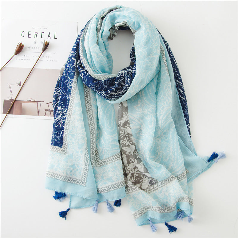 Artsy Bohemian retrò patchwork Silk Scarf