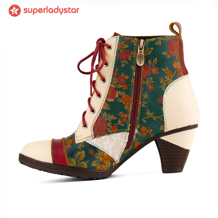 Autumn Garden Floral Ankle Boots