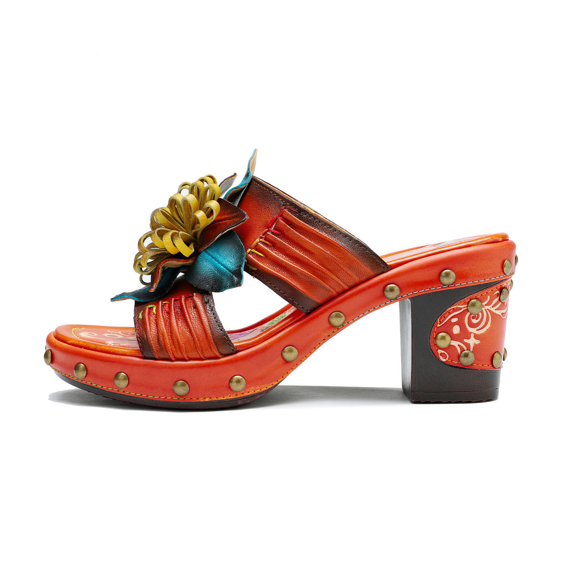Vintage Handmade Leather Floral Sandals