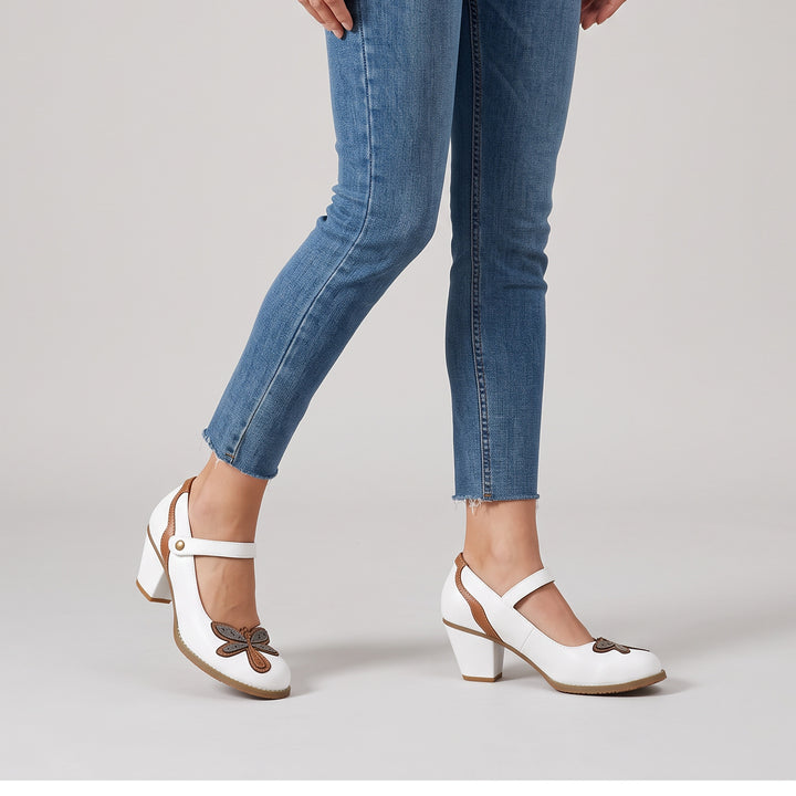 Handmade Classic Dragonfly Mary Jane Pumps