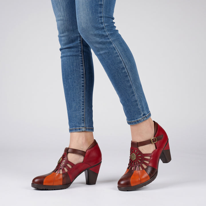 Vintage Leather Grace T-Strap Pumps