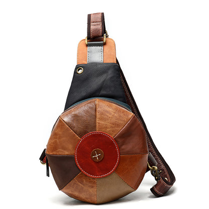 Trendy Leather Patchwork Hat Bag