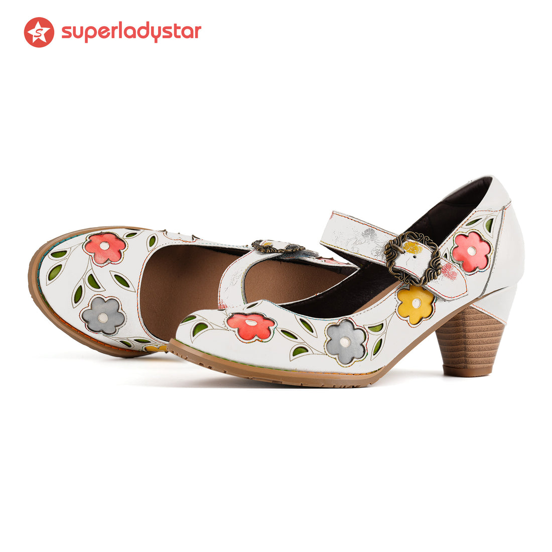 Bombas elegantes de flor retro