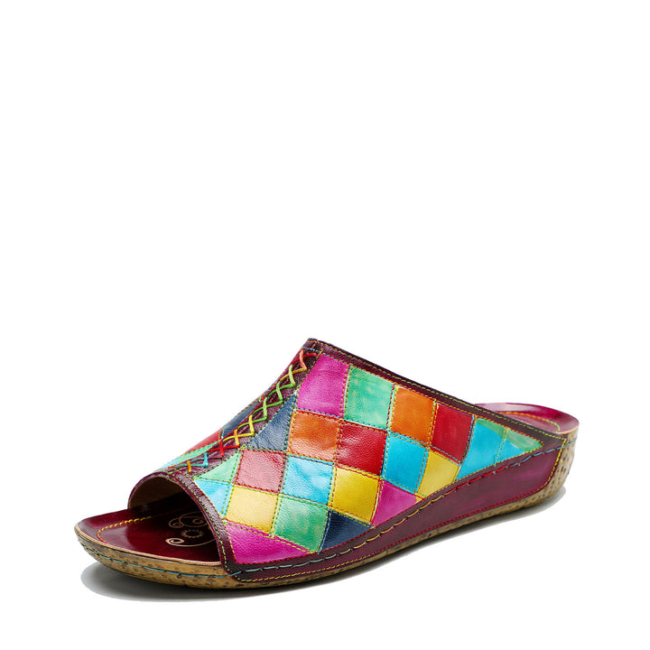Zapatilla colorida impresa hecha a mano vintage
