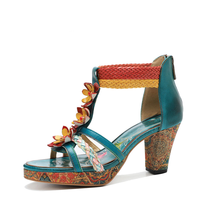 Vintage Woven Strap Splicing Fashion Sandals