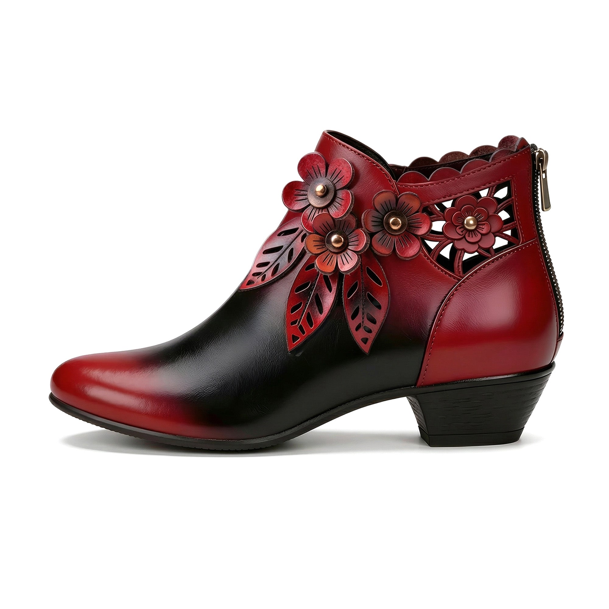 Blooming Elegance Floral Ankle Boots (Pre-order)