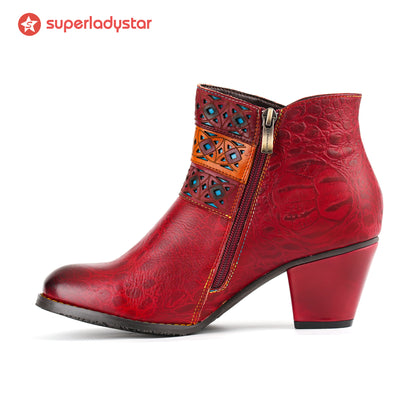 Botines de mosaico carmesí