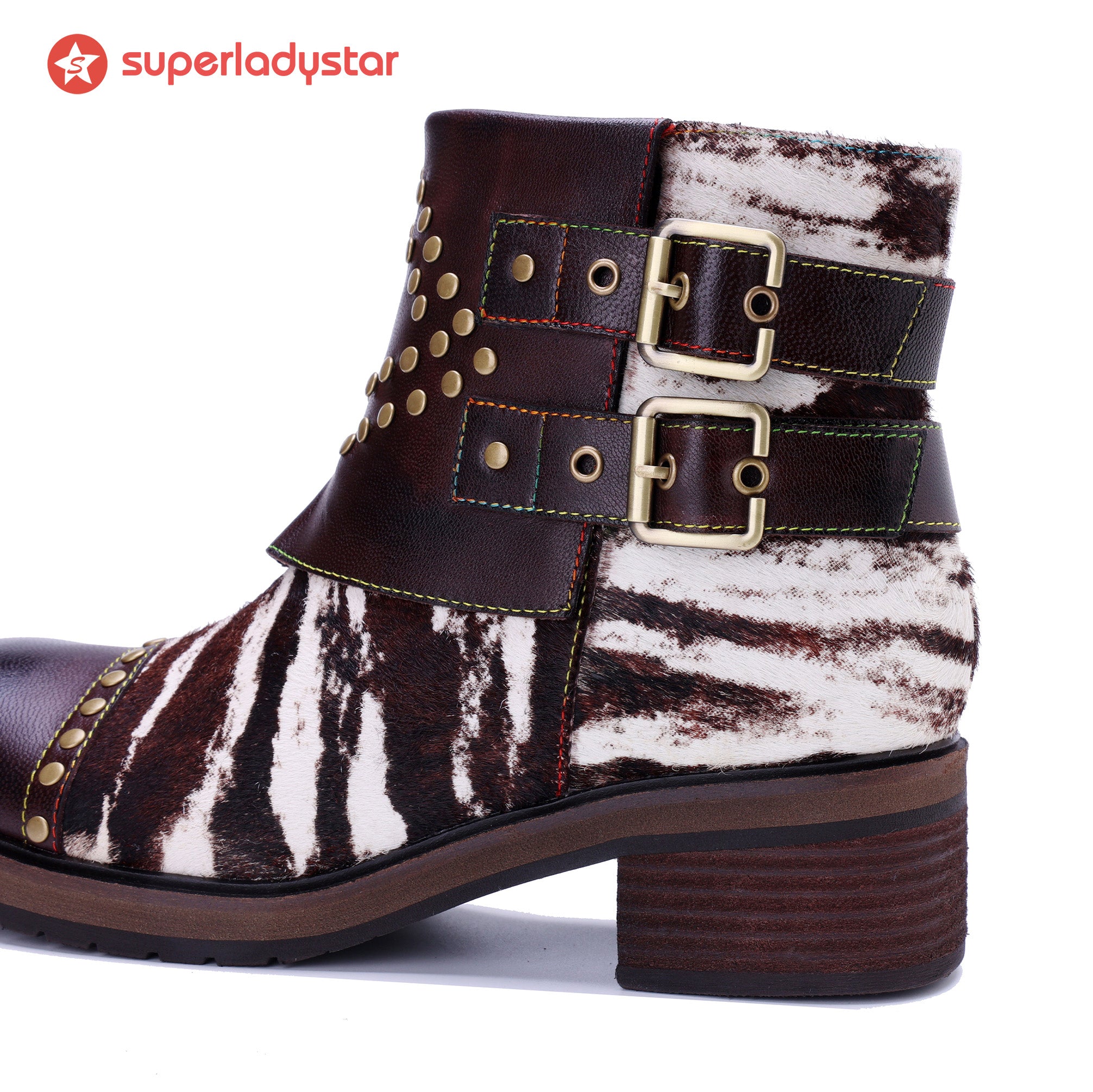 Wild Zebra Flat Ankle Boots