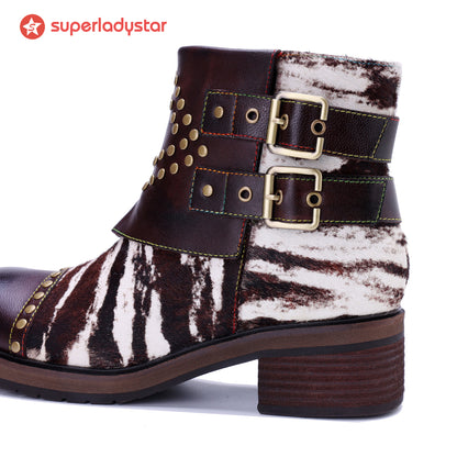 Wild Zebra Flat Ankle Boots