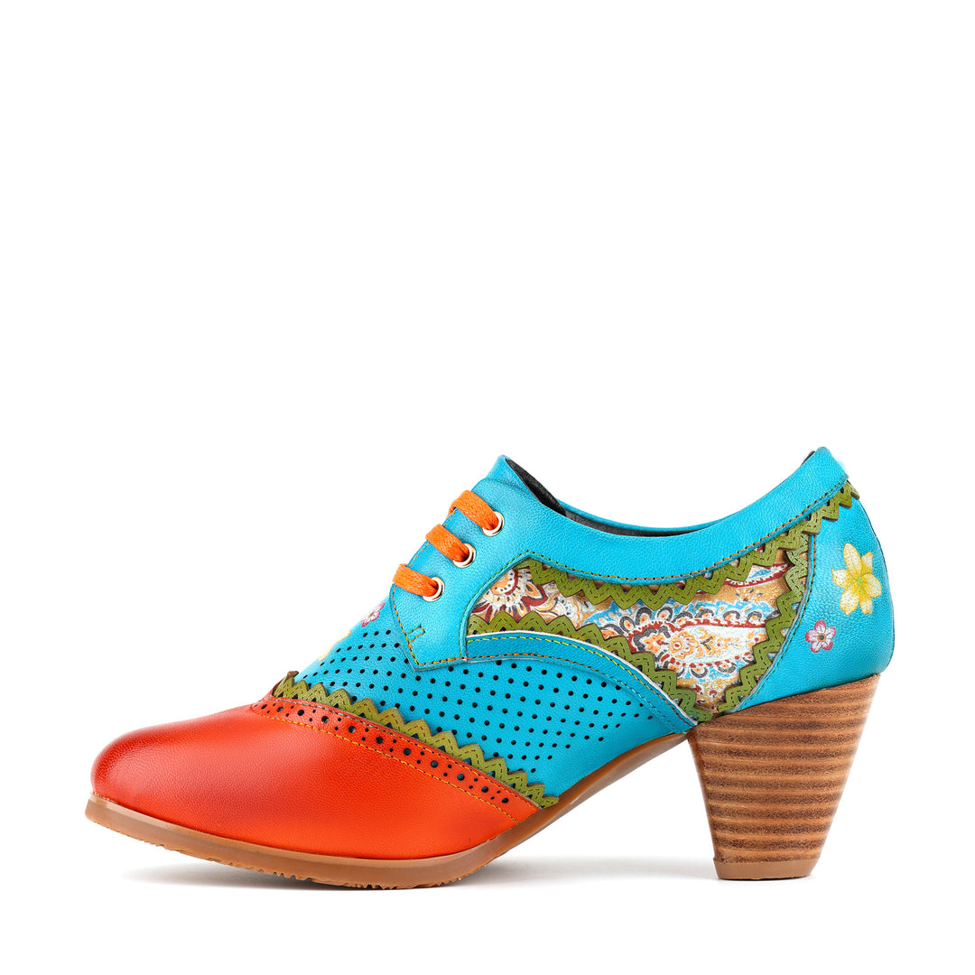 Bohemian Perforated Mid-Heel Oxfords – superladystar
